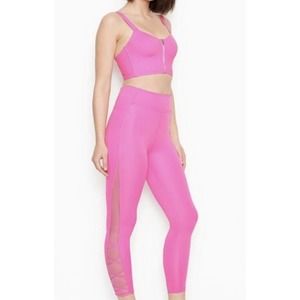 Victoria secret Hot pink leggings lace up criss criss detail on legs size 2